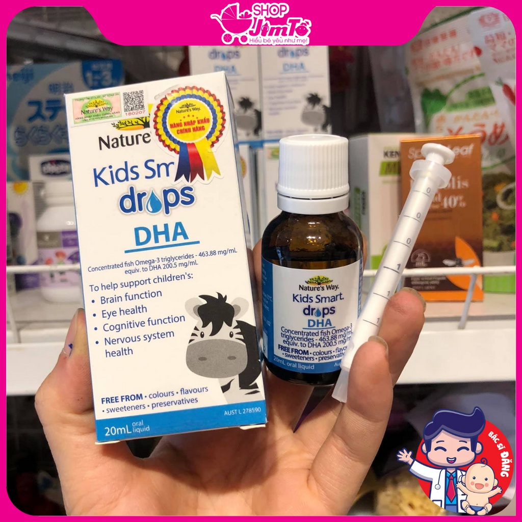DHA 💥 Chính hãng  💥DHA Nature's Way Kids Smart Drops DHA Dạng Nhỏ Giọt Giúp Tăng Cường Trí Thông Minh Cho Trẻ Lọ 20ml