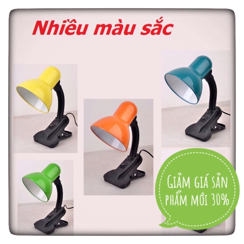 Đèn học kẹp mini bóng đui xoáy công tắc bật
