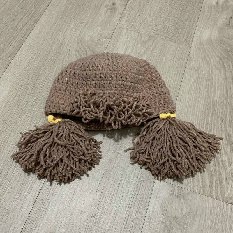 Mũ Len Đính Tóc Giả Kiểu Công Chúa Dễ Thương Cho Mẹ Và Bé