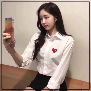 ÁO SƠ MI THÊU TRÁI TIM THỜI TRANG CAO CẤP