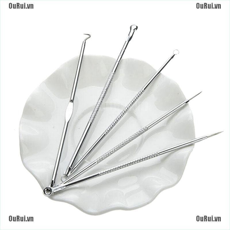 (Hàng Mới Về) Set 5 Nhíp Nặn Mụn An Toàn Chất Lượng Cao