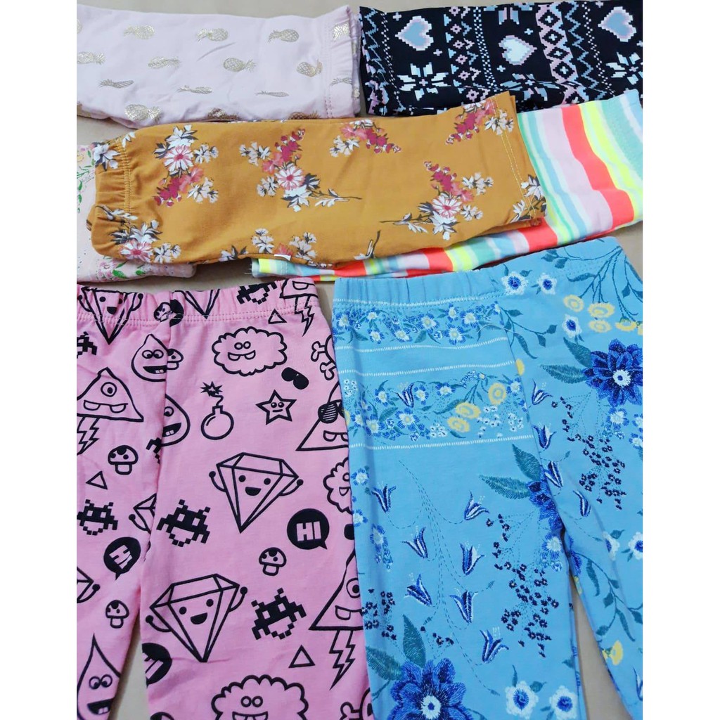 Combo 05 quần legging lửng cotton cho bé gái cực đẹp 07-20kg