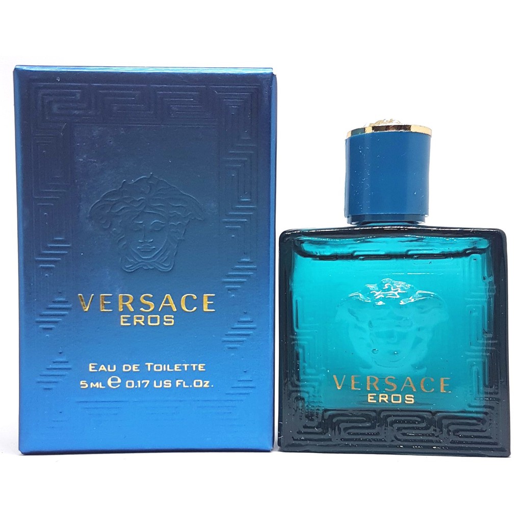 Nước hoa mini nam VERSACE EROS Eau de toilette chai 5 ml màu XANH chính hãng từ ý