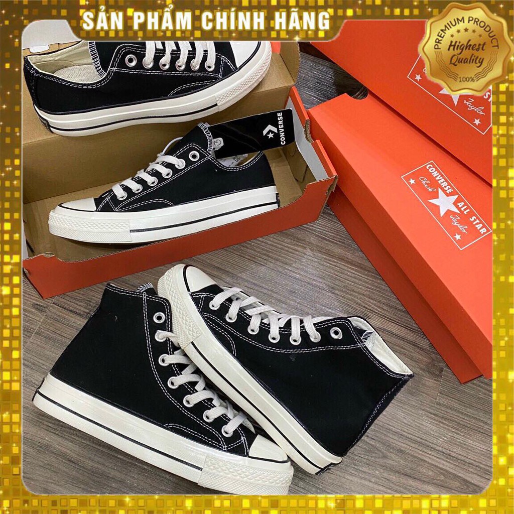 [Free ship- 1.1 trung] Giày Thể Thao Sneakers Nam Nữ cổ cao, Converse đen Cổ cao 1.1