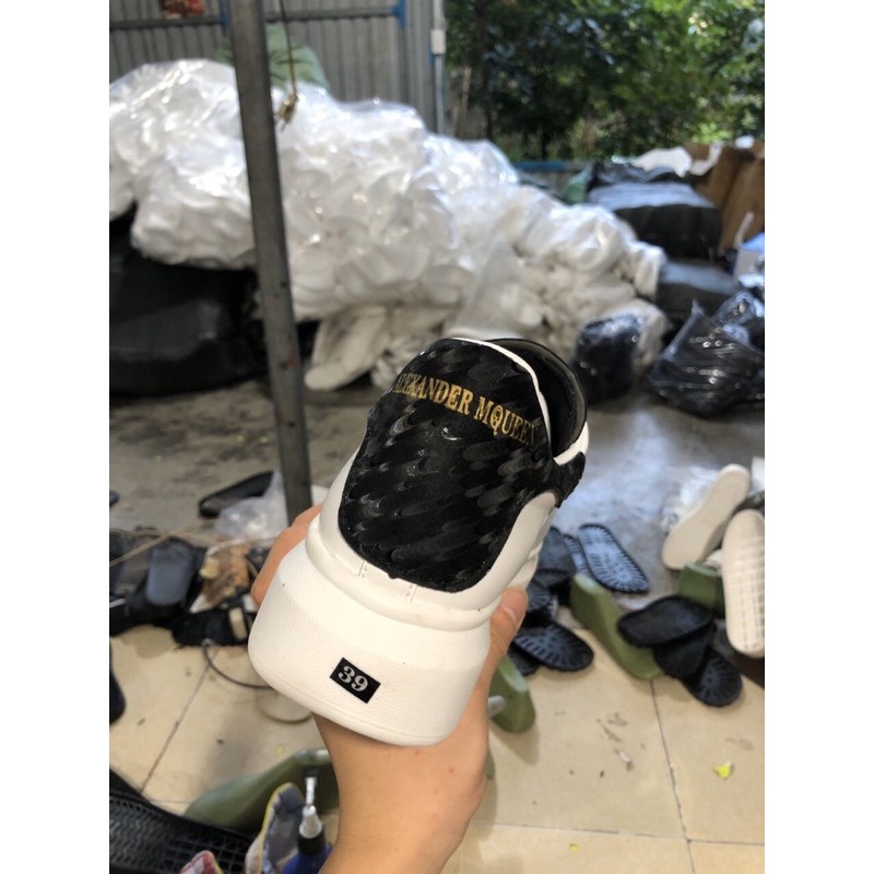 Giày Thể Thao M.C.Q trắng phối mũi đen đế cao full size 38-43