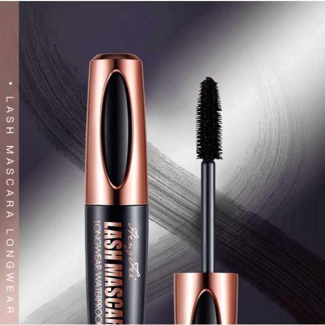 Mascara Sợi Tơ 4D Mềm Mại Màu Đen Kháng Nước Dễ Khô Chuốt Mi Dài Và Dày Tự Nhiên