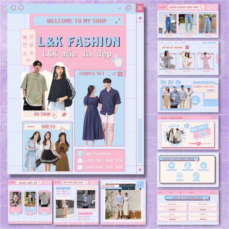 TEMPLATE SHOPEE CHO GIAN HÀNG QUẦN ÁO, PHỤ KIỆN CÁ TÍNH