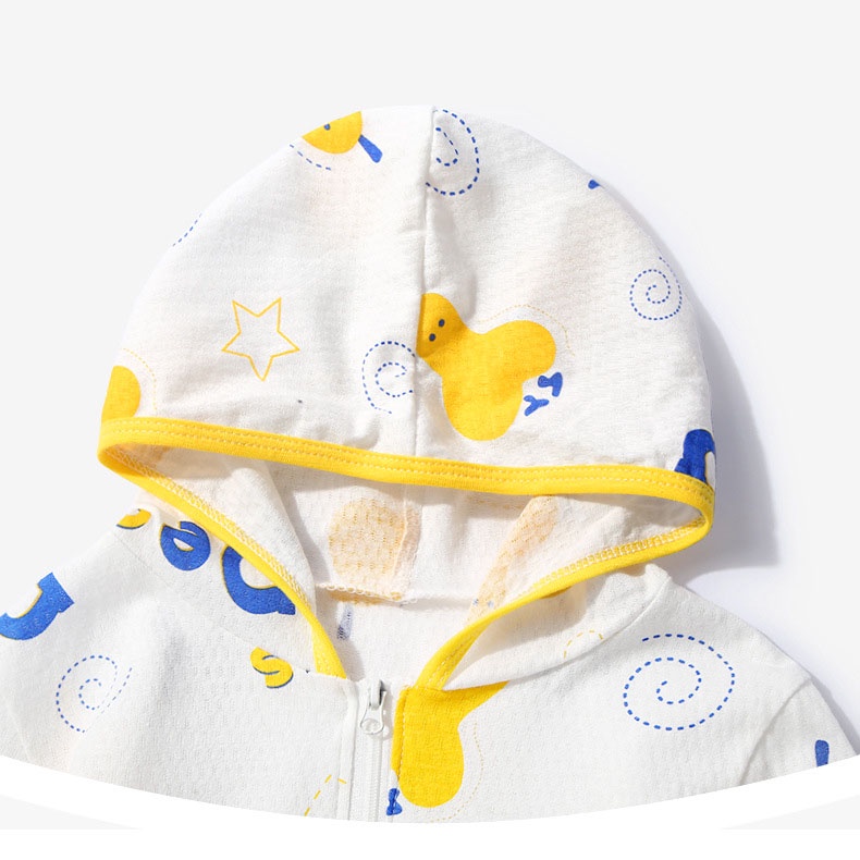 Áo Khoác Chống Nắng Mỏng Thoáng Khí Có Khóa Kéo In Họa Tiết Hoạt Hình Cho Bé Trai Và Gái 1-6 Tuổi