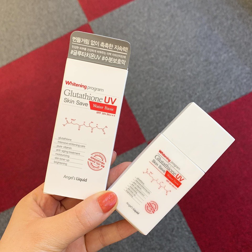 Kem Chống Nắng Dưỡng Trắng Da Angel’s Liquid Whitening Program Glutathione UV Skin Save Long Lasting SPF50+ PA+++ 50ml