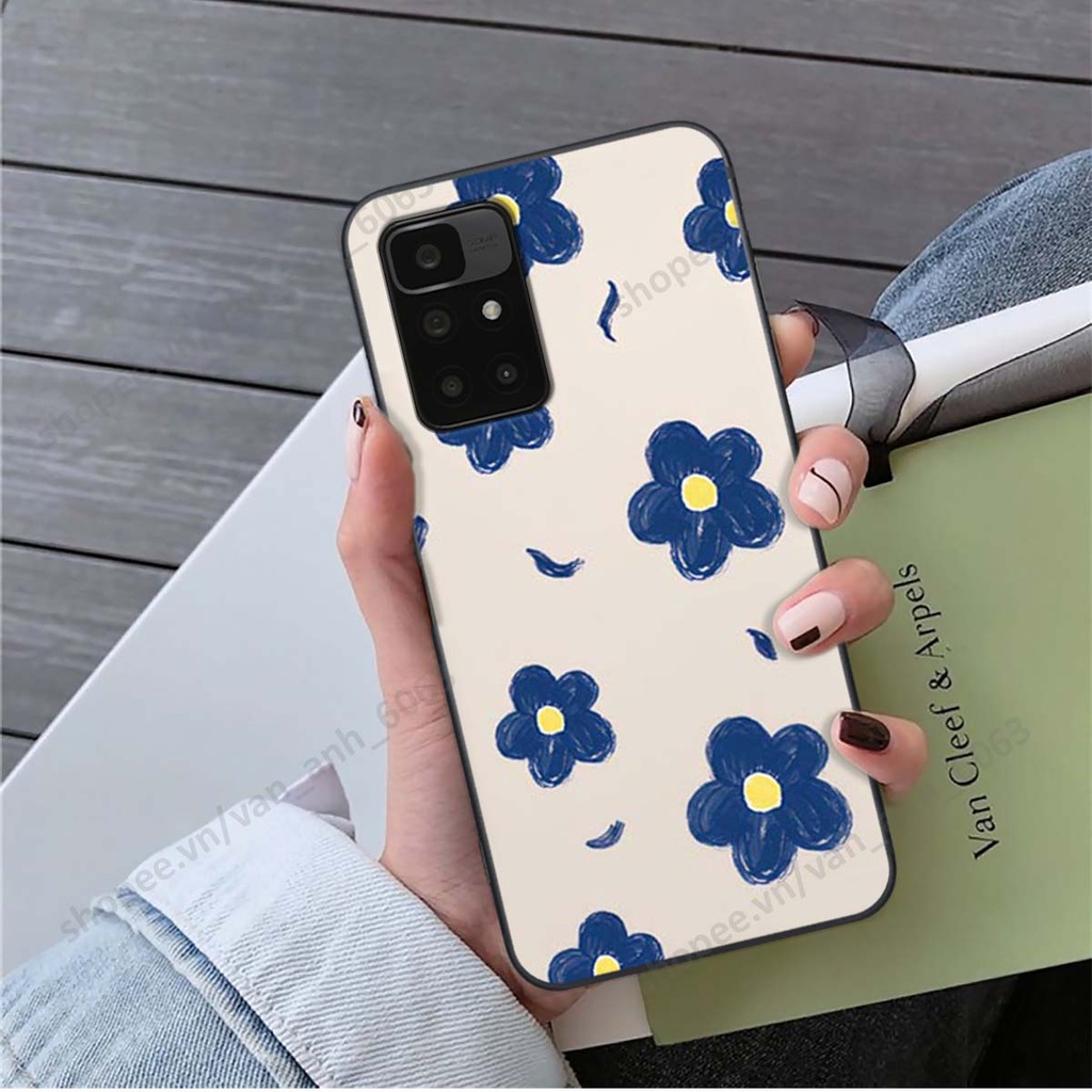 Ốp lưng Xiaomi Redmi 10 in hình hoa, gấu rich bear nghệ thuật, thời trang