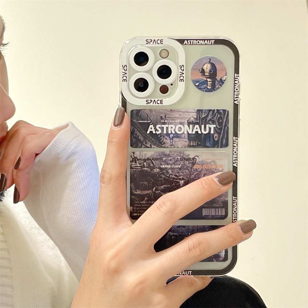 Ốp Điện Thoại Trong Suốt In Hình Tàu Không Gian Bảo Vệ camera Cho iphone 11 13 12 pro max Xs max XR 7 8 plus se2020
