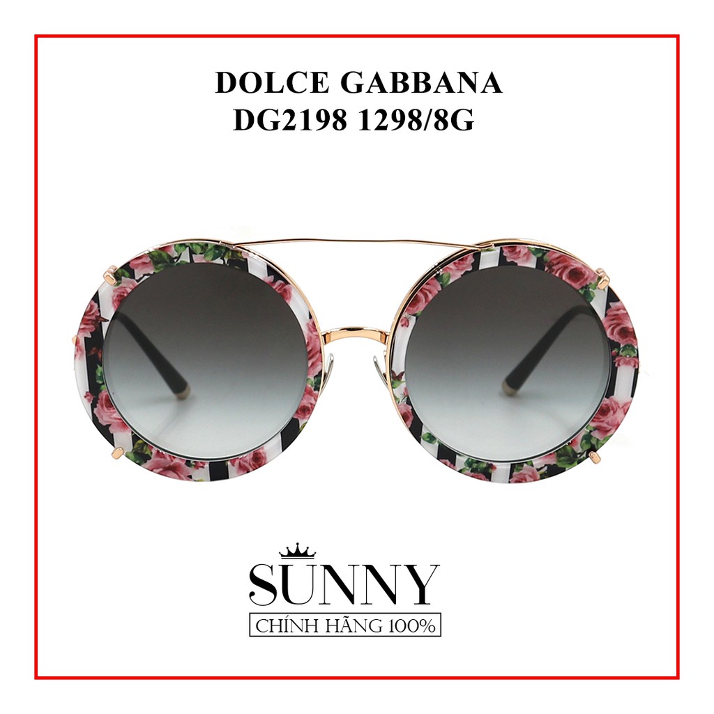Kính mát chính hãng Dolce&amp;Gabbana DG2198 màu sắc thời trang, thiết kế dễ đeo bảo vệ mắt