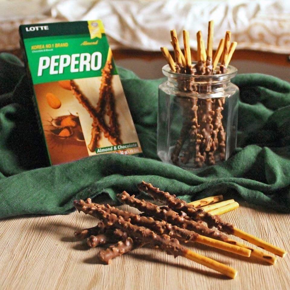 BÁNH QUE LOTTE PEPERO Socola/Cookie/Hạnh Nhân/Choco ĐỦ VỊ - Hàn Quốc chính hãng