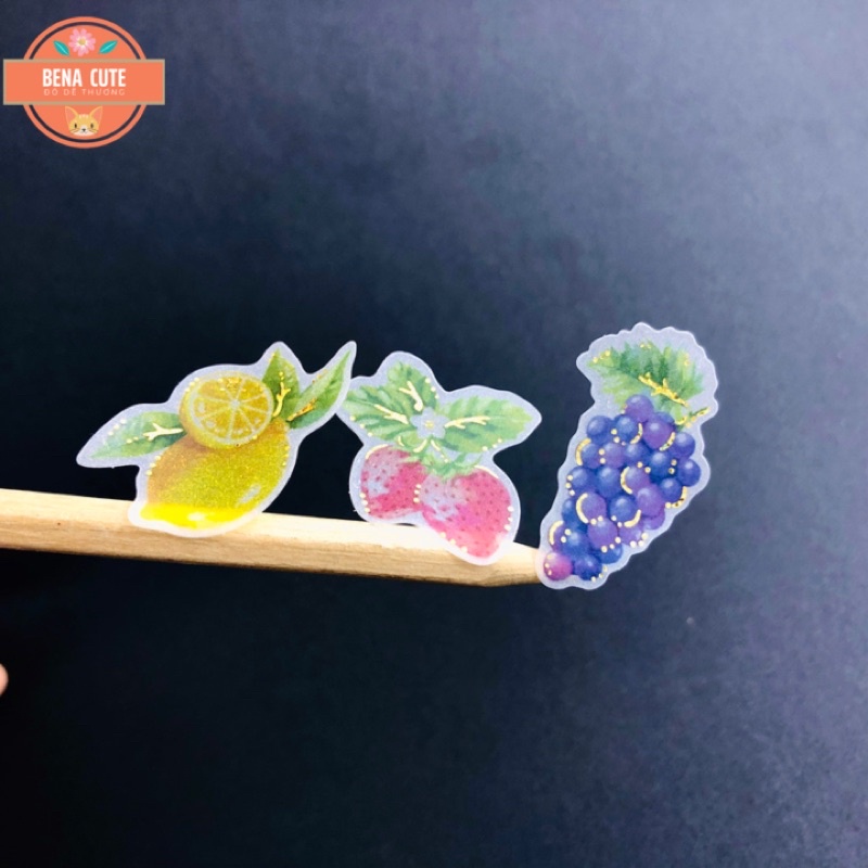 Set 50 Sticker rời cắt sẵn hình họa tiết đời sống dễ thương