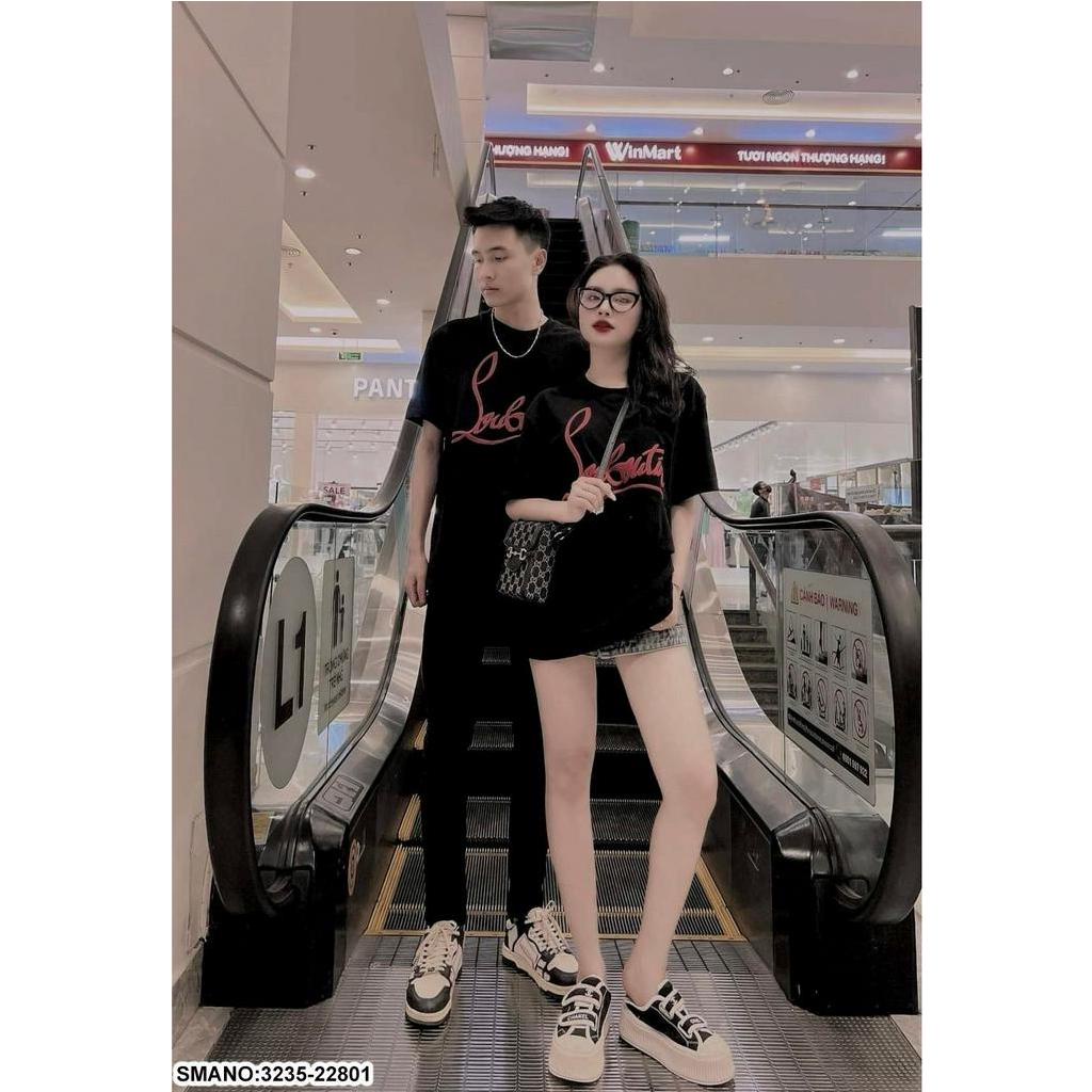 Áo Phông LC Trơn ❤ Áo Thun Tay Lỡ Logo In Chìm Chất Cotton Dày Dặn