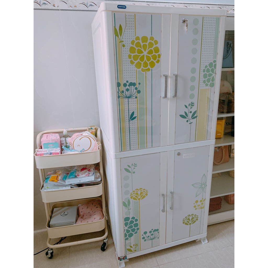 Tủ Quần Áo Nhựa Duy Tân Wing-4C 70 X 50 X 160cm (TRẮNG )- GIAO NHANH 2H LIÊN HỆ SHOP