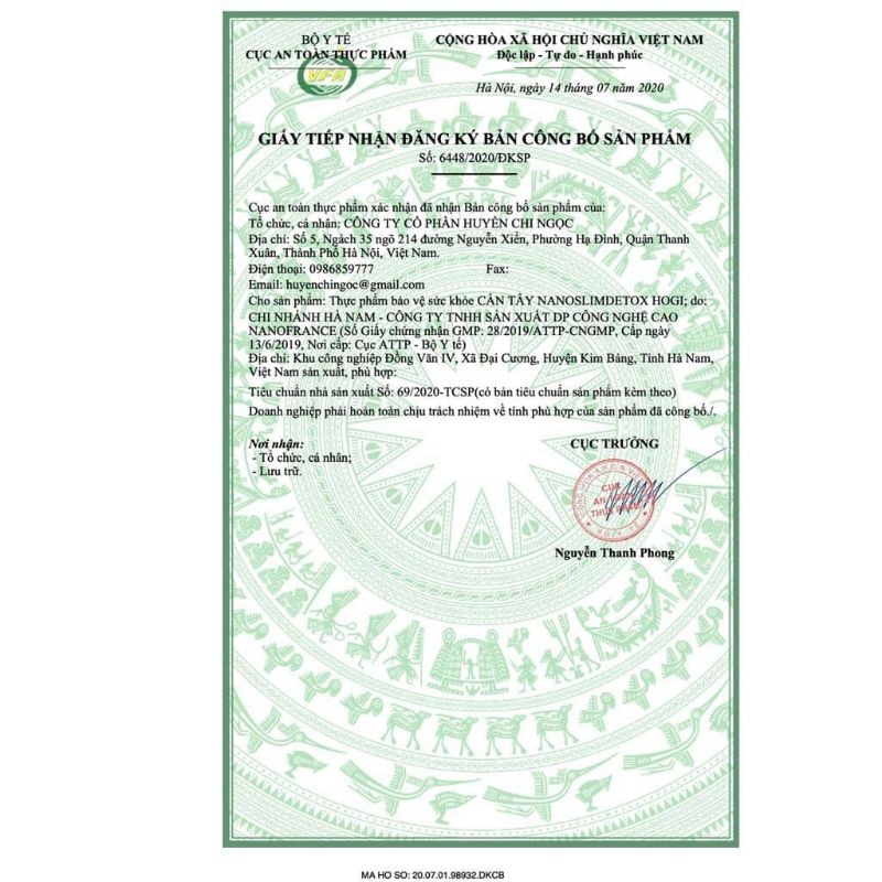 [ Cam lết hàng chính hãng] Tinh chất cần tây HOGI, 1 hộp