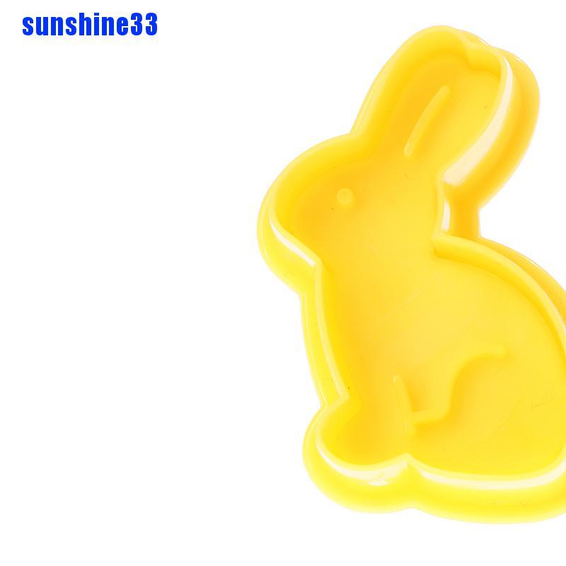 4pcs Butterfly Rabbit Easter Egg Shape Animal Plastic Cookie Cutter Bisu