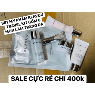 Set mỹ phẩm kla.vuu tra.vel kit cực rẻ chỉ 400k/set 6 món kèm túi đựng