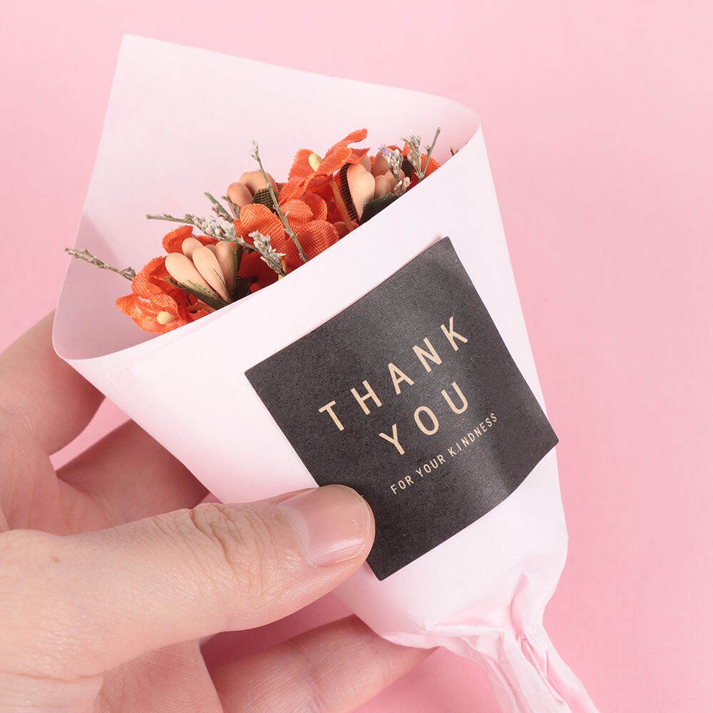 60 Miếng Dán Giấy Kraft Nhãn Niêm Phong Đóng Gói Bánh Hình Tròn ,Hình Vuông.