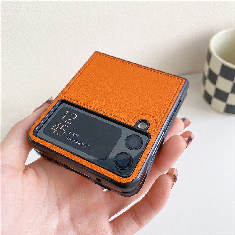 Ốp Điện Thoại Da pu Chống Sốc Cho samsung galaxy z flip 5 4 3 2 1 samsung galaxy z flip3 5g