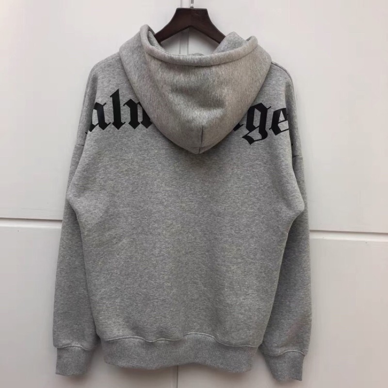 áo hoodie nỉ bông túi bụng palm angels in chữ to sau lưng