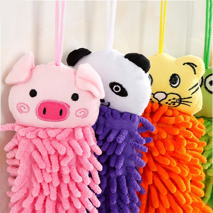 [Tổng Kho Sỉ] Khăn Lau Tay HÌNH THÚ SỢI SAN HÔ 35CM, Lau Bát Chén Đĩa Nhà Bếp Dày Dặn Đa Năng - Cotton Thấm Hút Nước