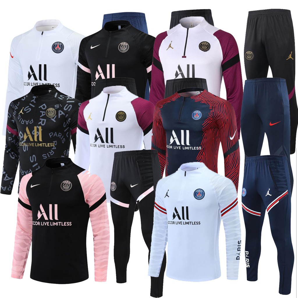 Bộ Quần Áo Tập Đá Banh Tay Dài Màu Trắng Size s-Xxxl 2021 22 Chuyên Dụng Cho Nam