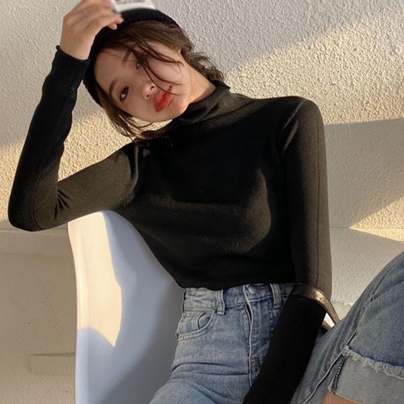 Áo Len Nữ Dài Tay Cổ Lọ Thời Trang Hàn