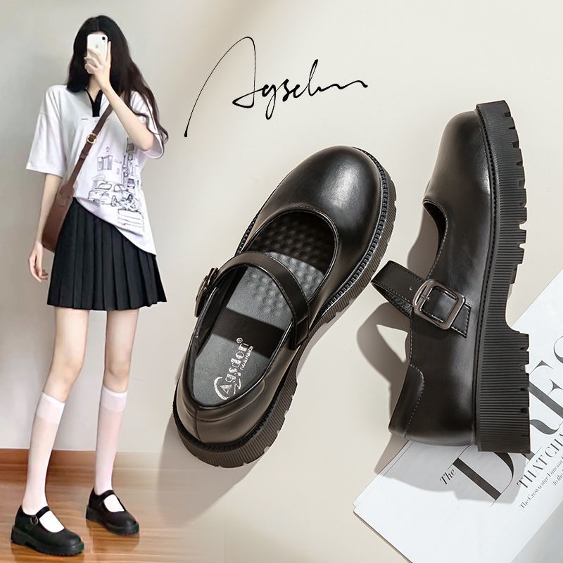 Aogu Shiden Mary Jane JK giày da nhỏ nữ 2021 new ins nữ hyuna triều giày giày nữ sinh viên hoang dã