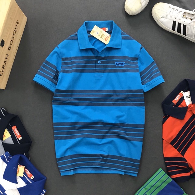 ALBUM 623 - ÁO THUN VNXK CỔ BẺ SỌC LV CAO CẤP