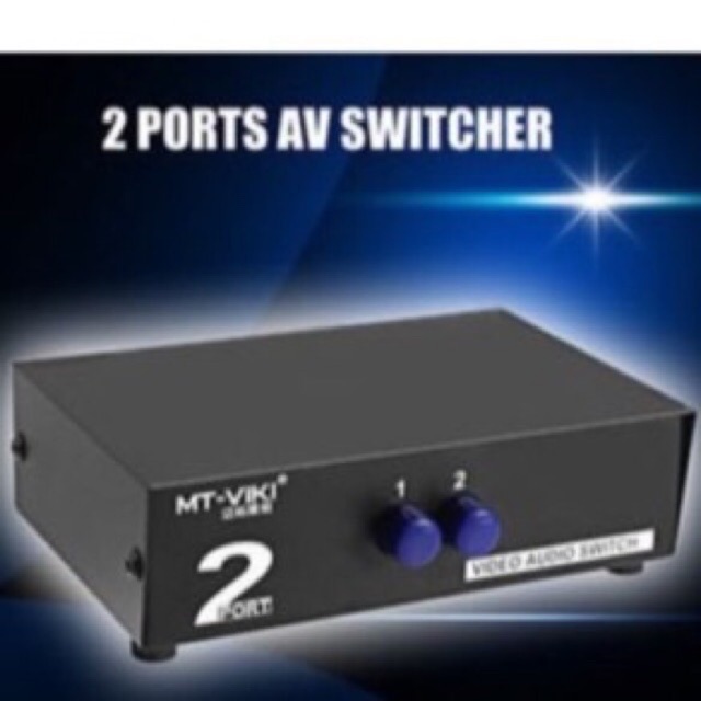 MT- VikI 2 Cổng AV Switcher Hướng dẫn sử dụng Công tắc âm thanh Video RCA cho DVD HDTV STB VCD (Đen)