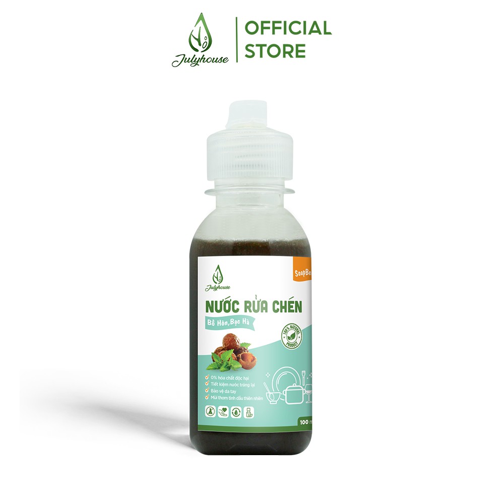 Nước rửa chén JULYHOUSE Bồ Hòn bạc hà 100ml