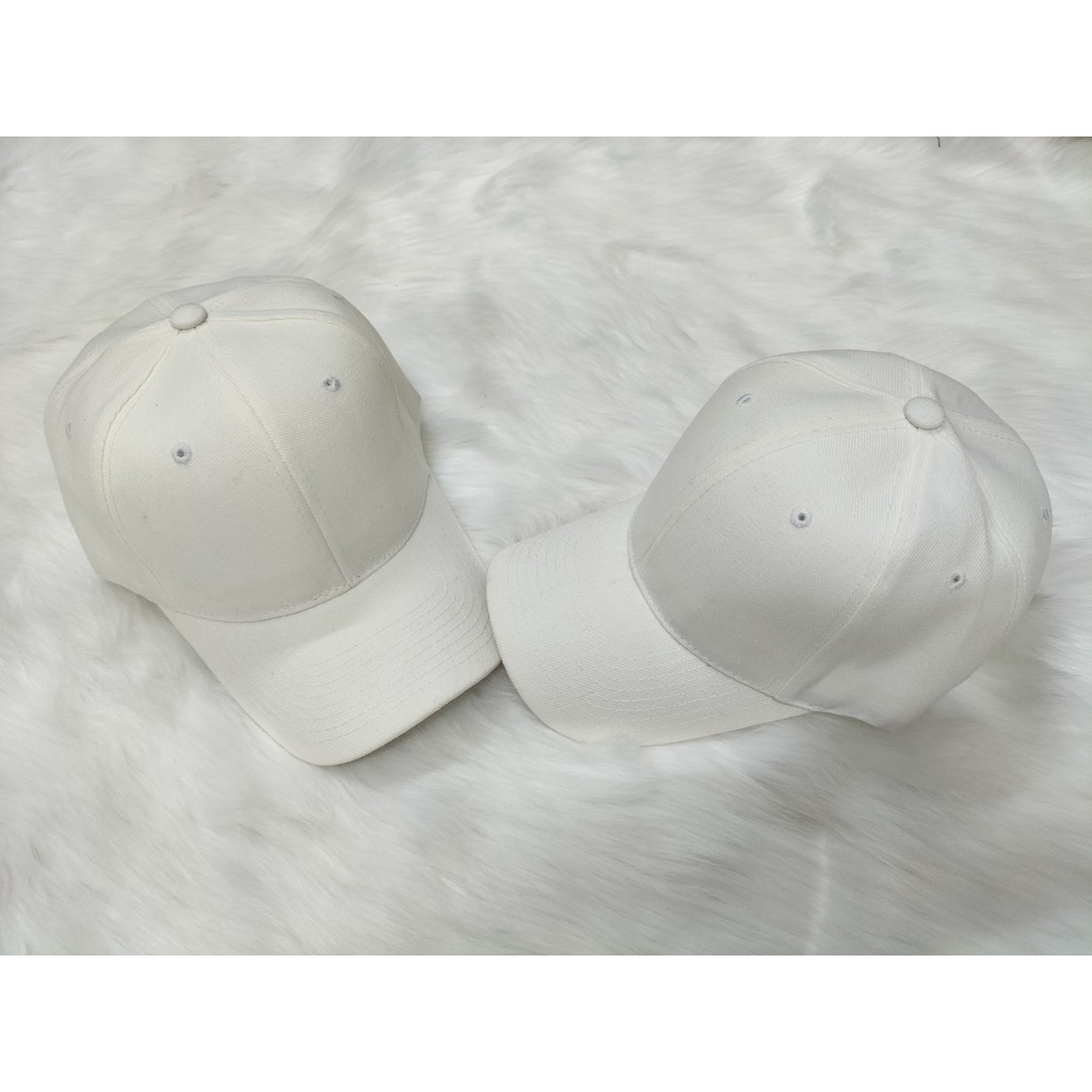 Mũ , Nón  Trơn Trắng Kem , hình thật ,  nón xuất khẩu dư , chất  ACRYLIC chắc chắn , Fom đẹp