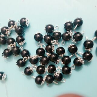 10 mặt treo hạt đá đen 8mm