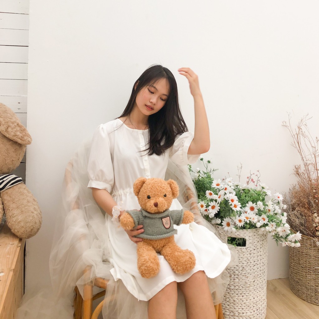 Đầm trắng rút eo siêu xinh | BigBuy360 - bigbuy360.vn