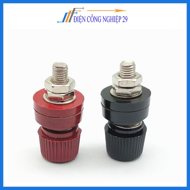 Bộ cọc loa 333M66MM (1 bộ đỏ + đen) - chế vỏ pin lithium sắt 32650 DIY