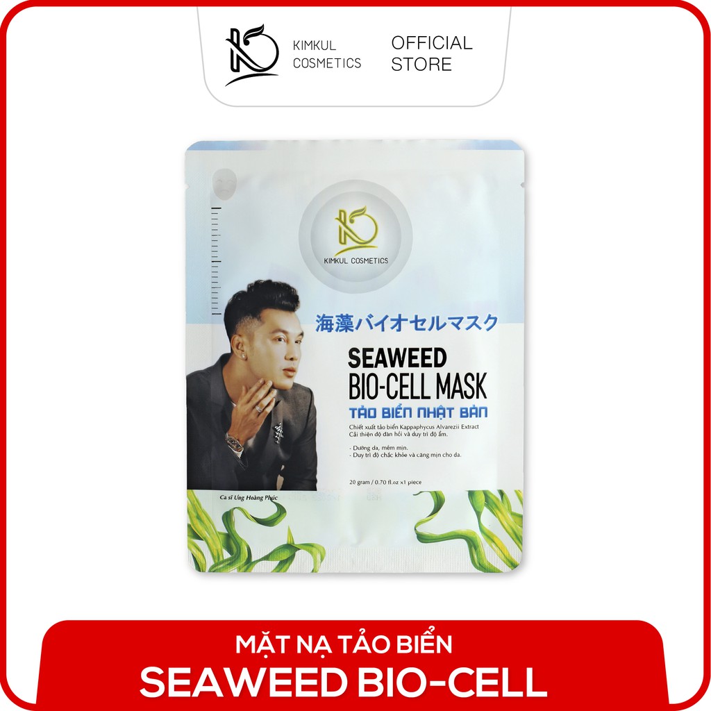 Mặt nạ KimKul Seaweed Biocell Mask 25g tảo biển giúp giảm thâm mụn cấp ẩm trẻ hóa da