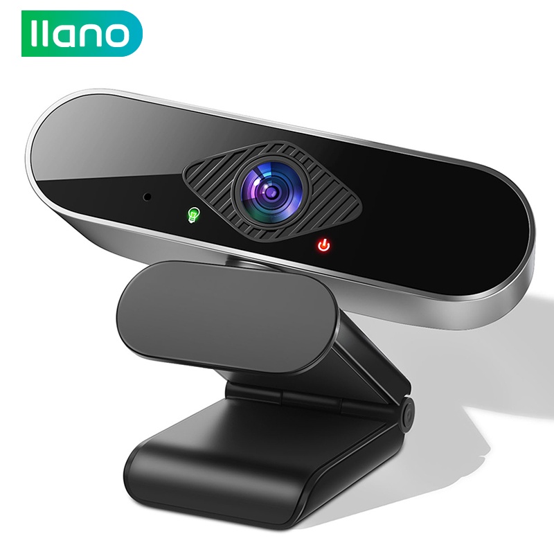 Webcam llano 1080P 2K HD xoay được 360 độ điều chỉnh góc rộng 120° có micro cho máy tính xách tay và máy tính bàn