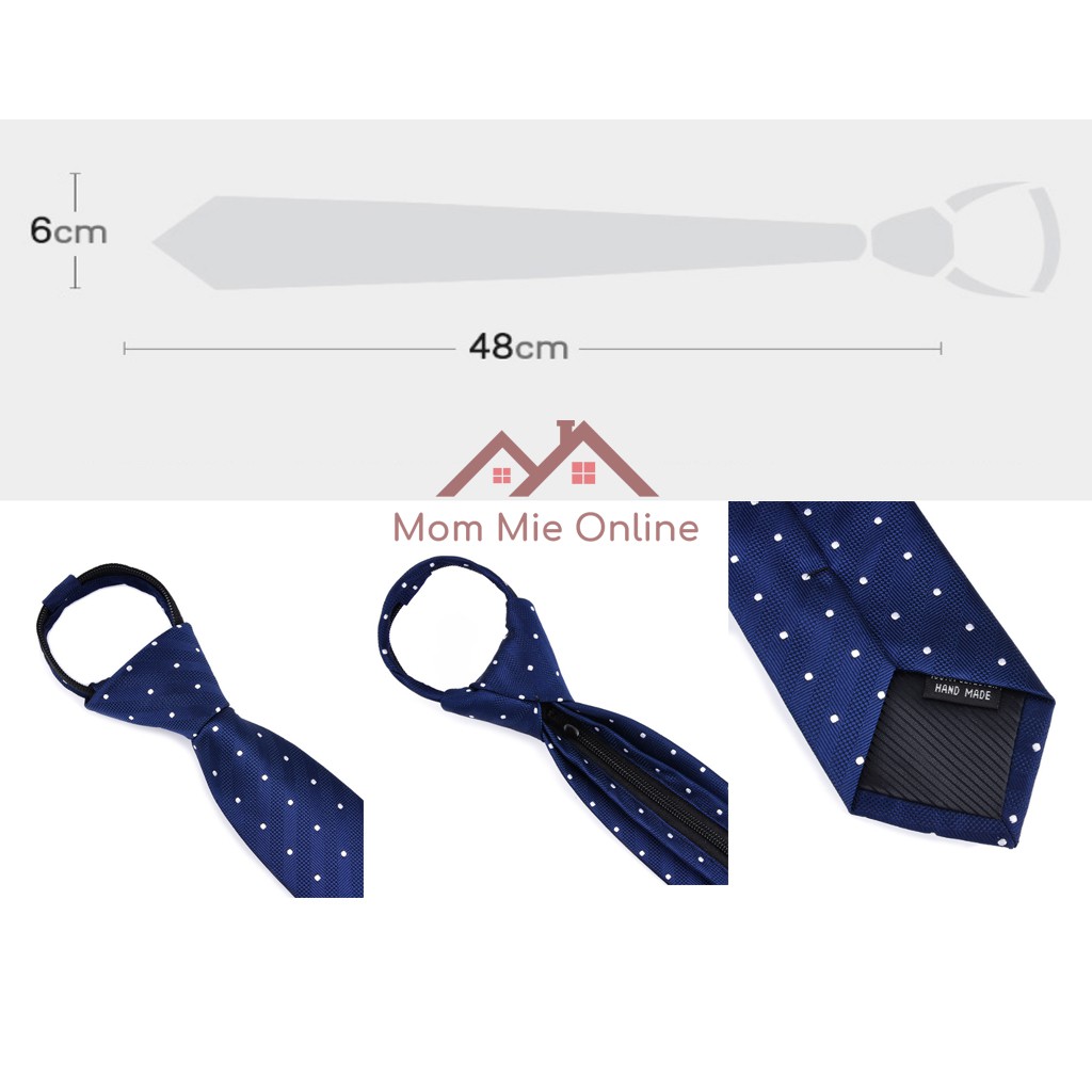 [Bản 6cm - có hộp] Hộp cà vạt nam thắt sẵn, có khóa kéo, làm quà tặng A88