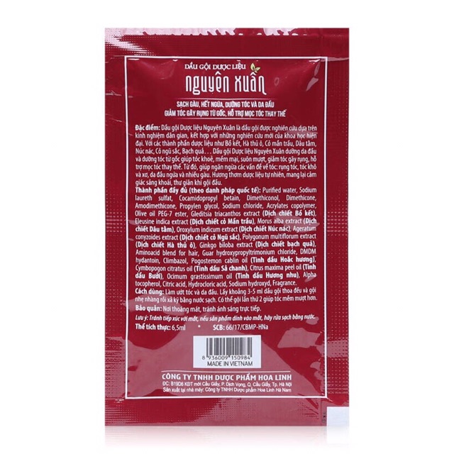 Dầu gội dược liệu Nguyên Xuân dây 10 gói