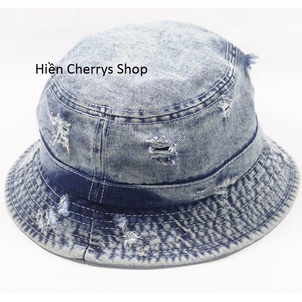 Nón tai bèo ,nón bucket Jeans hàn quốc - Mũ vành Jeans rách cực chất thời trang nam nữ hot teen