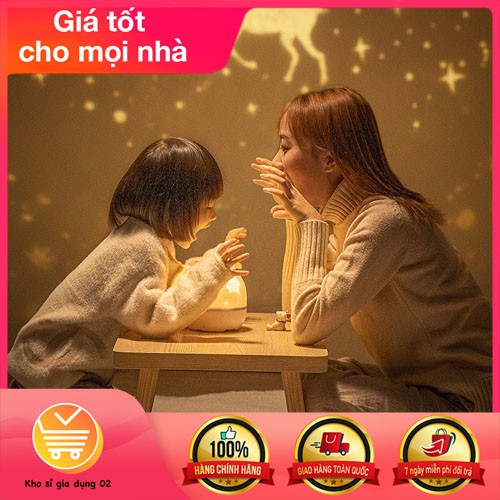 Đèn chiếu ngàn sao thế giới cổ tích 3D, hình sinh nhật xoay tự động đèn LED lãng mạn dễ thương, Có bảo hành 1 đổi 1