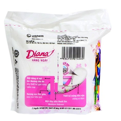 Băng vệ sinh hàng ngày Diana Sensi không cánh 8 miếng