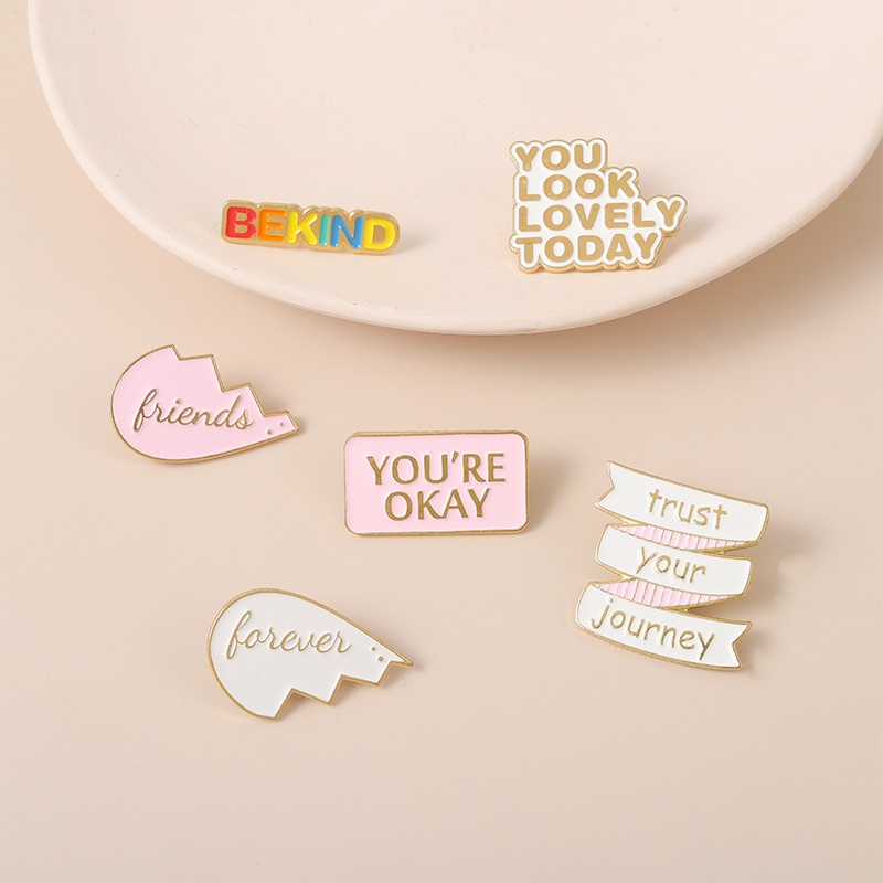 Ghim Cài Áo Kim Loại Hình Chữ Nhật In Chữ Tiếng Anh Cá Tính Thích Hợp Làm Quà Tặng Bạn Bè