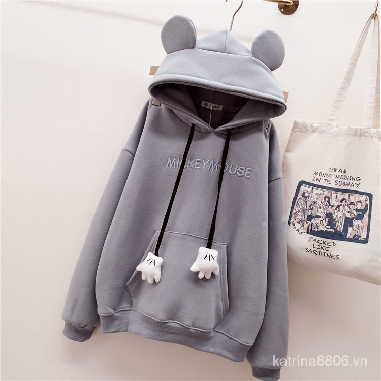 Áo hoodie tai thời trang phong cách cho nữ
