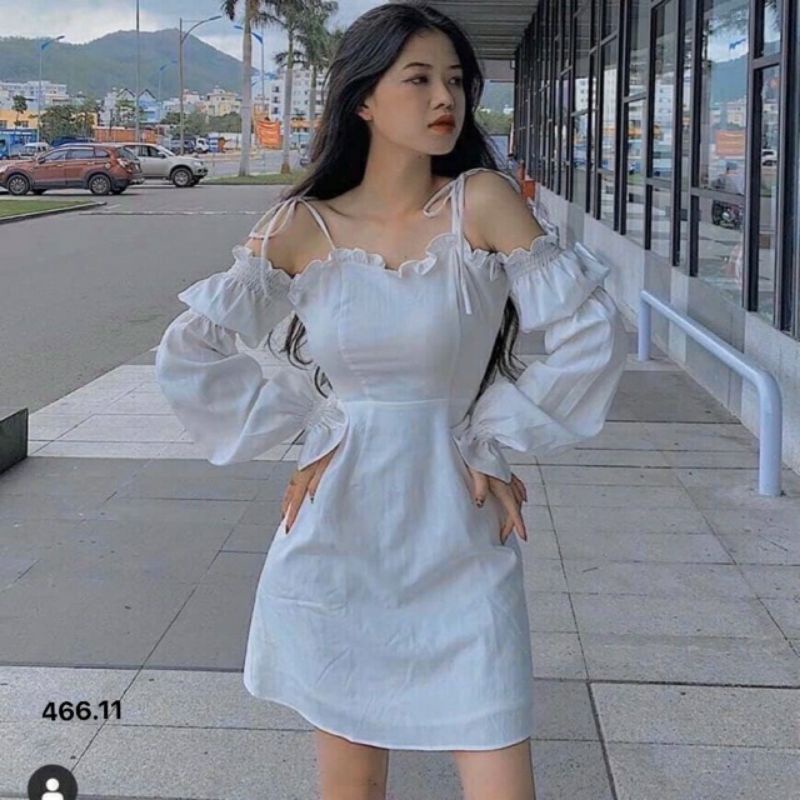 ( Kèm ảnh thật ) Váy Tiểu Thư Trắng