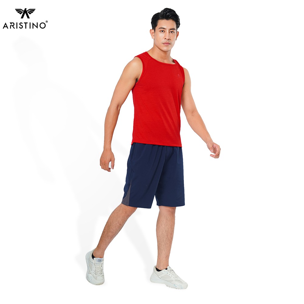 Áo Tank-top nam cao cấp ARISTINO màu đỏ nổi bật, dáng Slim fit vừa vặn, chất liệu thoáng mát - ATT009S8