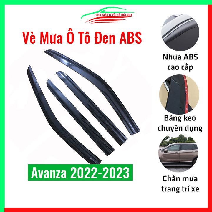 Vè che mưa cho xe ô tô Avanza 2022-2023 vè đen bảo vệ trang trí xe