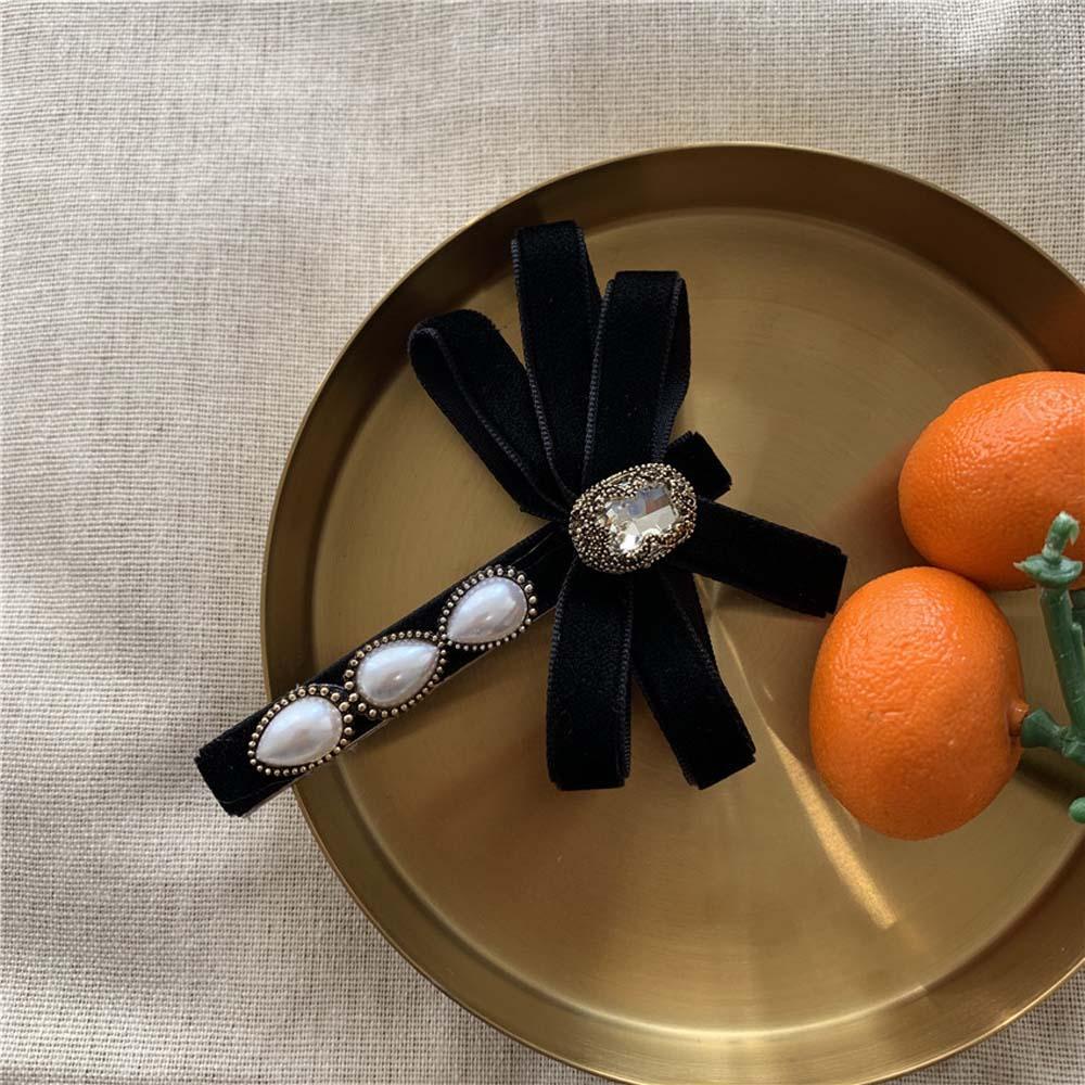 Kẹp Tóc Nơ VANES1 Chất Liệu Nhung Phong Cách Retro Hàn Quốc|Kẹp TóC KiểU DáNg Dễ Thương Cho Nữ